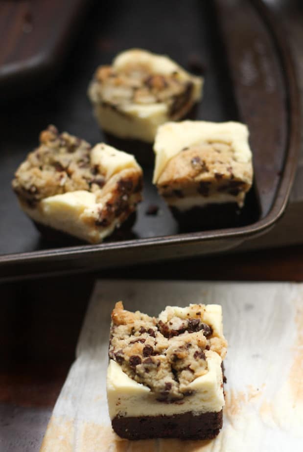 Cookie Dough Brownie and Cheesecake Bars
