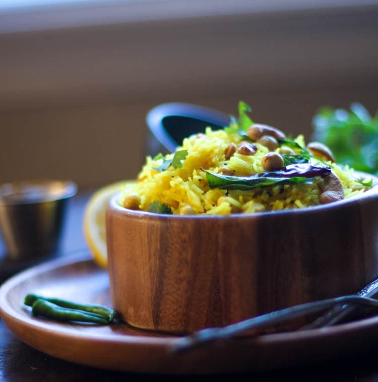 Lemon Rice – South Indian Rice With Lemon and Peanuts